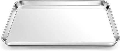 Homikit 1 Pack Baking Sheet, 18 x 13 Inches Stainless Steel Large Cookie Pan, Heavy Duty Metal Half Sheet Tray for Oven Baking Roasting Cooking, Rustproof & Nonstick, Dishwasher Safe by Homikit