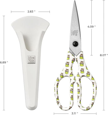 Linoroso Kitchen Scissors Heavy Duty Kitchen Shears with Magnetic Holder Made with Japanese Steel 4034, Multipurpose Ultra Sharp Cooking Scissors for Meat/Vegetables/BBQ/Herbs/Pizza (Graphic,Tiger) - Image 5