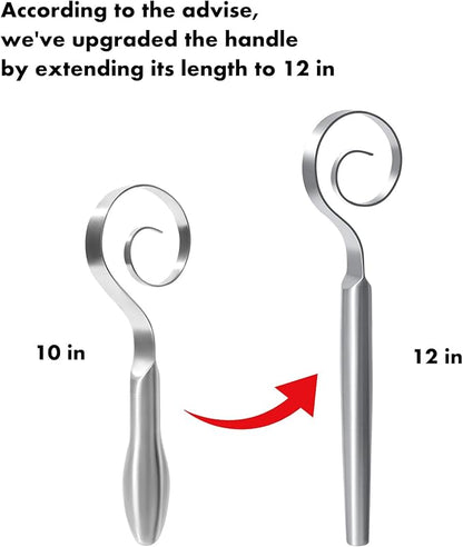 OYV 12-Inch Seamless Dough Whisk, 18/10 Stainless Steel Bread Whisk, Danish Whisk for Sourdough, Pizza, Cookies, Pancake & Waffle, Easy to Clean Sour Dough Tools - Image 2