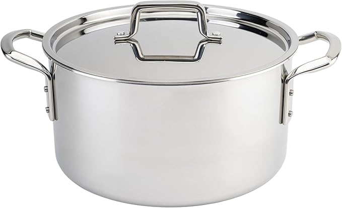 WINCO Tri-Ply Stock Pot, 12-quart, Silver by Winco