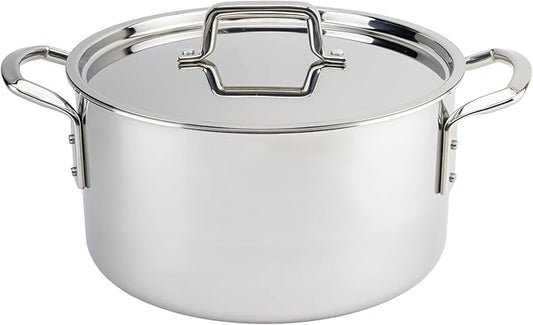 WINCO Tri-Ply Stock Pot, 12-quart, Silver by Winco