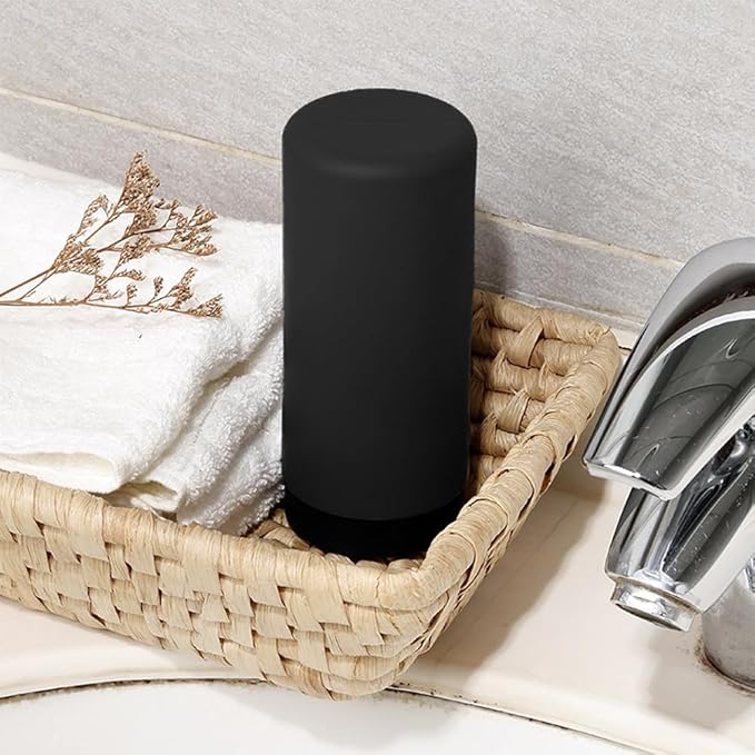 Silicone Dishwashing Soap Dispenser, Dish Soap Squeeze Bottle Silicone Divided Bottle for Kitchen and Bathroom(Color:Black)