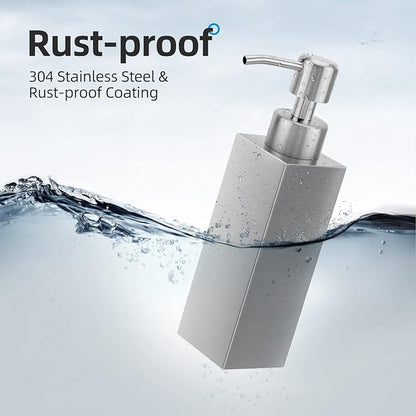 Soap Dispenser with Rust Proof Stainless Steel Pump Refillable for Bathroom and Kitchen Soap Dispenser for Essential Oils, Liquid, Lotions (8.5OZ / 250ML) - Image 6