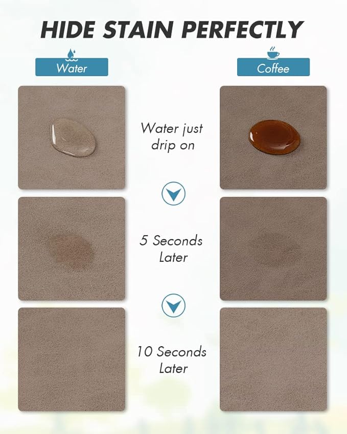 AMOAMI Coffee Mat - Hide Stain Rubber Backed Absorbent Dish Drying Mat for Kitchen Counter - Brown, 12"x19" - Image 2