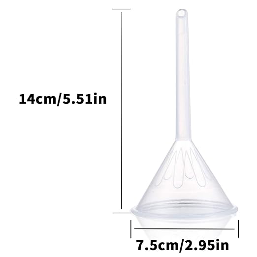 Plastic Funnel Set, 3 Pcs Lab PP Funnels, 100mm x 2, 75mm x 2, 50mm x 2 (Pack of 3) - Image 2