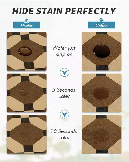 AMOAMI Coffee Mat Hide Stain Rubber Backed Absorbent Dish Drying Mat for Kitchen Counter - Fits Under Coffee Maker or Machine - 16X24 - Image 2