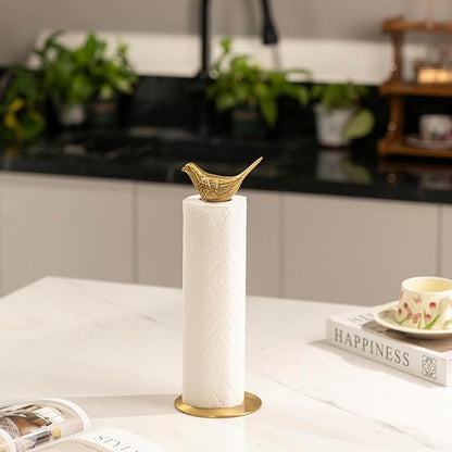 Luxurious Gold Paper Towel Holder Countertop, Brass Paper Towel Holder for Kitchen, Unique Gold Bird Decor - Sturdy, Durable, and Elegant Home Decor for Kitchen - Image 7