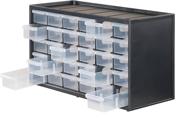 CRAFTSMAN Storage Organizer, 30 Small Drawer Modular Storage System, Easily Stackable, Plastic, Black, White (CMST40730) - Image 2