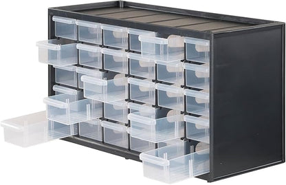 CRAFTSMAN Storage Organizer, 30 Small Drawer Modular Storage System, Easily Stackable, Plastic, Black, White (CMST40730) - Image 2