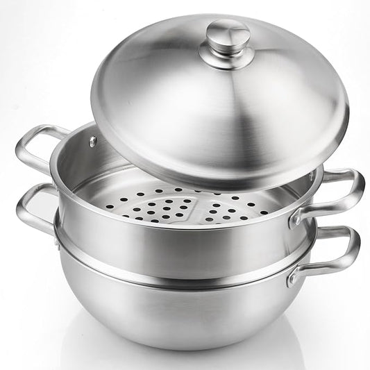 Delarlo Tri-Ply Stainless Steel 12 Inch Everyday Pan With Lid,kitchen everything pan, Chef's Pans,Induction Cooking Pot, 7.2QT Oven Safe Stock Pot, Up to 600℉