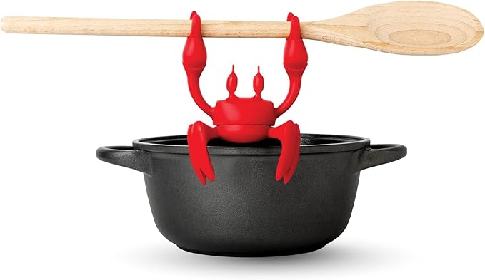 OTOTO Red The Crab Silicone Utensil Rest - Kitchen Gifts, Silicone Spoon Rest - Heat-Resistant Kitchen - Steam Releaser, Chopstick Rests & Holders by OTOTO