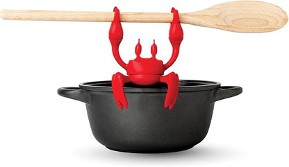 OTOTO Red The Crab Silicone Utensil Rest - Kitchen Gifts, Silicone Spoon Rest - Heat-Resistant Kitchen - Steam Releaser, Chopstick Rests & Holders by OTOTO
