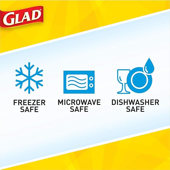 Glad GladWare To Go Snack Food Storage Containers with Lids, Medium Rectangle BPA Free Plastic with Built-In Dressing Cup for Salads and Snacks, Microwave Dishwasher Safe, 24 Oz, 4 Count - 2 Pack - Image 6