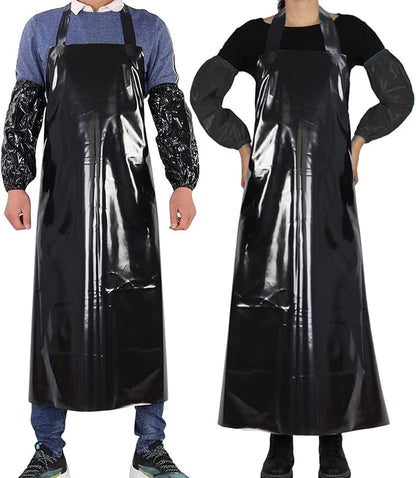 ELEBOX Waterproof Oil Proof Bib Apron Utility Apron Chemical Resistant Apron with Sleeve Work Apron Ultra Lightweight by ELEBOX