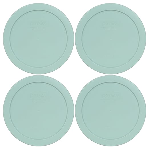 Pyrex 7201-PC Round 4 Cup Storage Lid for Glass Bowls (4, Muddy Aqua) by Pyrex