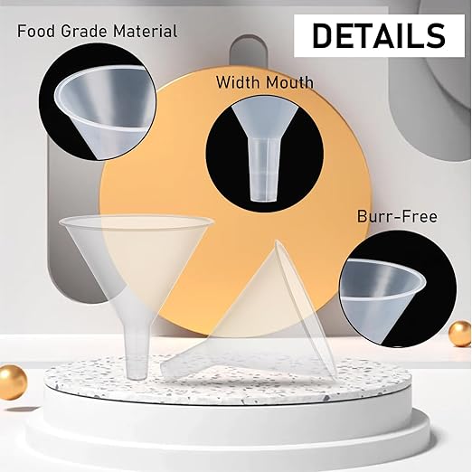 RHBLME 20 Pack Multipurpose Funnels for Kitchen Use - 4.6 Inch Wide Mouth Funnel with Long Reaching Spout for Powder, Liquid and More