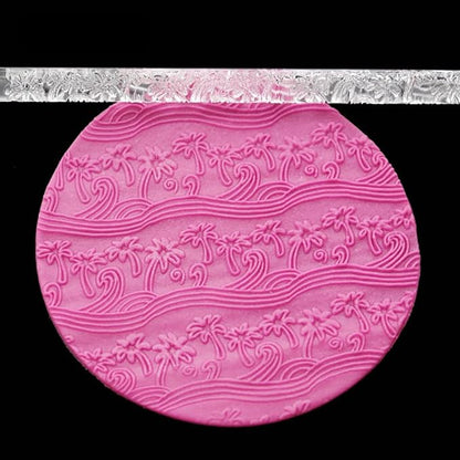 Rengue Acrylic Rolling Pin with 28 Patterns, Compliant Material, Comfortable Grip, 16 X 1 Cm, Lightweight for Dough and Pastry Acrylic Rolling Pin with 28 Patterns, Nan Kitchen (#22)