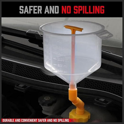 Ultimate No Spill Coolant Funnel Kit - 19-Piece Spill-Free Radiator Funnel Set, Spill Proof Radiator Bleeder Kit, Coolant Filling, Radiator Filler, Extra Funnels and Adapters for Universal Vehicle - Image 8