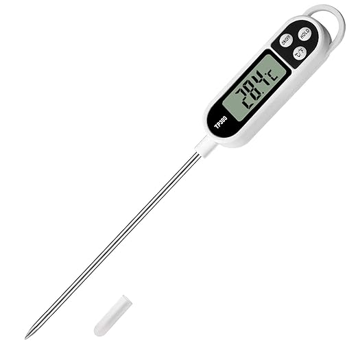 Digital Meat Food Thermometer for Cooking Kitchen BBQ, Probe Instant Read Thermometer with Long Probe for Candy Candle Milk Yogurt Deep Fry Roast Baking Temperature by NANGOALA