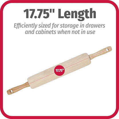 GoodCook Classic Wooden Rolling Pin with Easy Roll Bearings - Image 7
