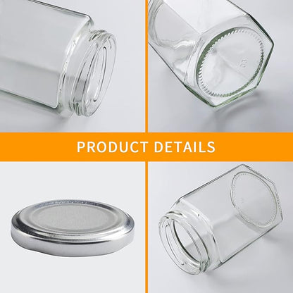 Accguan 20 Pcs 10 oz Glass Jars with Silver Lids, Mason Jars for Gifts, Crafts, Wedding, Spice, Extra Tags String