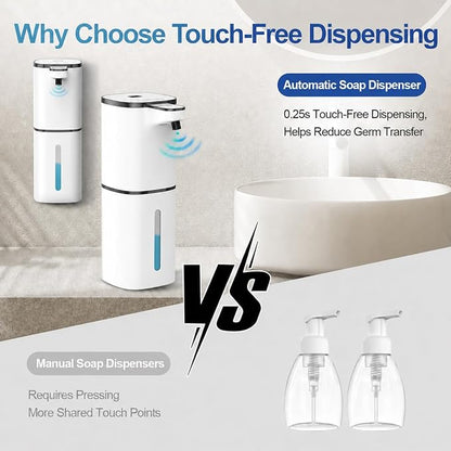 Automatic Liquid Soap Dispenser, 9 Adjustable Levels, 380ml/12.8oz, Touchless Hand Soap or Dish Soap Dispenser,IR Sensor & Display,Wall-Mount or Tabletop Use for Bathroom Kitchen