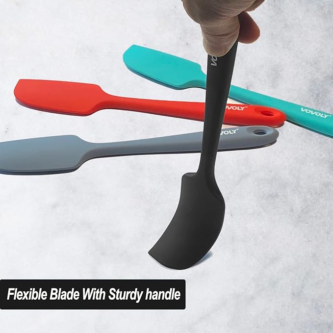 Mini Silicone Spatula - BPA Free Pro-Grade 600ºF Heat-Resistant Non-Stick Small Rubber Jar Spatula - Silicone Kitchen Scraper Utensil Tool for Cooking and Baking, 8.8 IN - Image 4