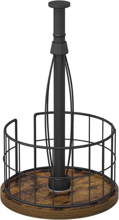 YINMIT Paper Towel Holder Countertop, One-Handed Tear Farmhouse Paper Towel Stand, Roll Paper Towel Stand Weighted, Paper Towel Holders with Ratchet Large, for Kitchen Essentials by YINMIT