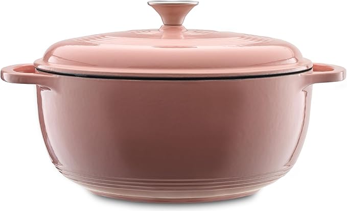 Mercer Culinary Enameled Cast Iron Round Dutch Oven, 6 qt., Pink by MercerCulinary
