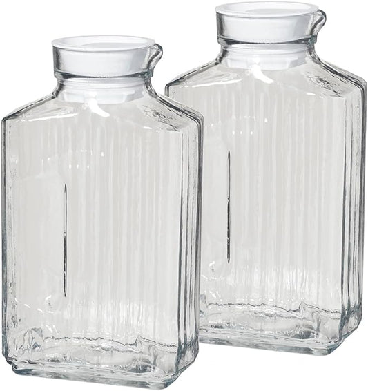 Anchor Hocking 2 Quart Bistro Pitcher with Lid, Pack of Two by AnchorHocking