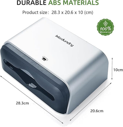Wall Mount Paper Towel Dispenser, Multifold Hand Towel Dispenser with Smart Lock, Adhesive No-Drill or Screw Install, Holds 200 Towels for Bathroom, Restroom, Office, Kitchen & Home, Sliver