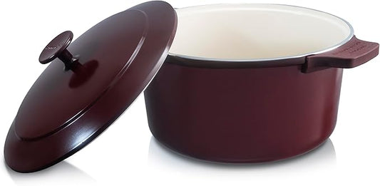 Gotham Steel 5 Qt Lightweight Dutch Oven Pot with Lid & Holders, Ceramic Non Toxic, Oven Safe & Even Heat Retaining Dutch Oven for Bread Baking Sourdough, Soup, Casserole, 70% Lighter than Cast Iron by GothamSteel