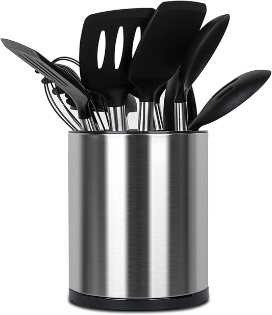 Kitchen Utensil Holder for Countertop 360° Rotating Utensil Caddy Extra Large Utensil Crock Cooking Utensil Holder for Kitchen Counter by Haiyouneer