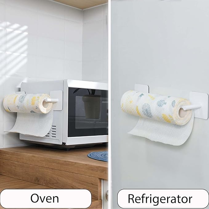 Magnetic Paper Towel Holders Heavy Duty Steel Brushed Holder with Strong Magnetic Backing - Fit for Large Paper Towels or Use as Hook - for Kitchen,Refrigerator,Grill,Garage,Shop(White,2x3IN) - Image 5
