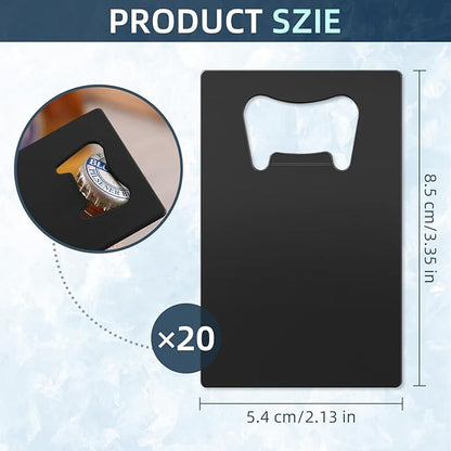 20 Pcs Stainless Steel Metal Card Beer Bottle Openers, DIY Party Favor Wedding Favor Groomsmen Bridesmaid Gift (20 Pcs) - Image 2