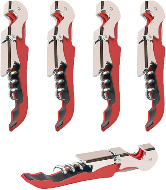 Professional Waiter Corkscrew Wine Openers Set(4PCS), Heavy Duty Stainless Steel Hinges Wine Key for Restaurant Waiters, Sommelier, Bartenders by Kit-Home