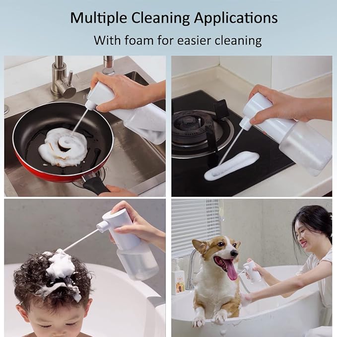 Foaming Soap Dispenser,Electric and Rechargeable,Refillable Foam Hand Dispenser for Kitchen Sink & Bathroom Countertop,Dish foamer Soap Dispenser,Pet Bathing Foamer Sprayer