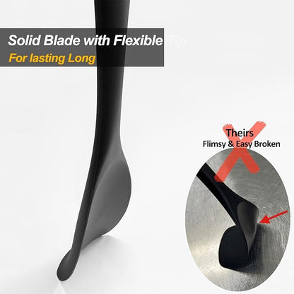 Upgrade Silicone Spatula Spoon Set,VOVOLY Heat Resistant Rubber Spoonula, Seamless Non-Stick Flexible Scrapers for Baking Mixing Tool,3 Pack, Black - Image 7