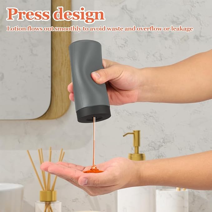 Dish Soap Dish Dispenser, Silicone Squeeze Washing Up Liquid and Hand Soap Refillable Bottles, 240ml Refillable Dishwashing Liquid Dispensing(Color:Grey)