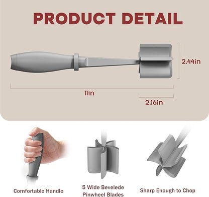 2 Pcs Meat Chopper, Hamburger Grinder, Premium Heat Resistant Smasher for Ground Beef, Burger Grinder Nylon Potato Mix Tool-Black-Grey - Image 2