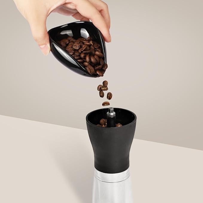 Coffee Bean Dosing Cup and Spray Bottle Set - Ceramic Espresso Accessories Kit, 8ml Static Reducing Sprayer for Cafe, Gym, Home Use | Barista-Approved Dosing Tools (Black, 2)