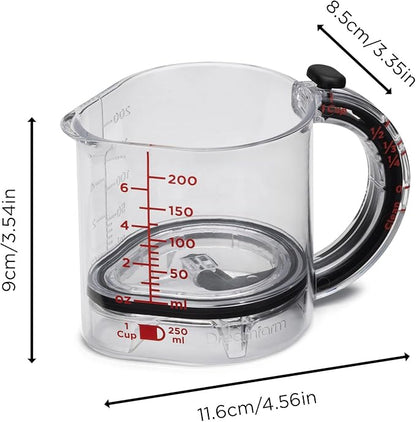 Dreamfarm Upcup All-in-1 Adjustable Measuring Cup, Metric & Imperial Measurements up to 1 Cup - Black/Clear - Image 2