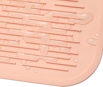 MicoYang Silicone Dish Drying Mat for Multiple Usage,Easy clean,Eco-friendly,Heat-resistant Silicone Mat for Kitchen Counter or Sink,Refrigerator or Drawer Liner Pink 5XL 36inches x 18inches - Image 9