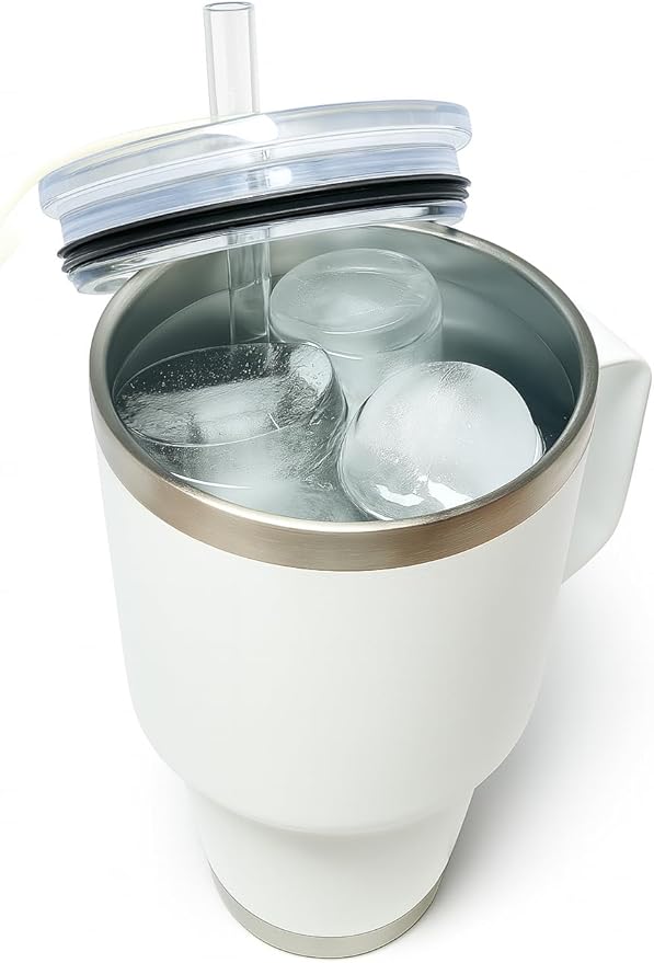 Large 2+ inch cylinder Ice Cubes for Tumblers, Stanley cup accessories, Silicone ice cube tray, makes solid slow melt cubes for cocktails, travel and sport water bottles, Whiskey, popsicles molds