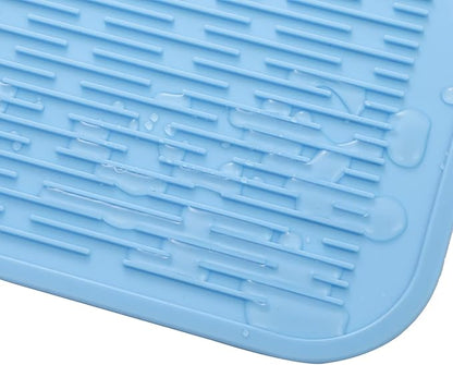 MicoYang Silicone Dish Drying Mat for Multiple Usage,Easy clean,Eco-friendly,Heat-resistant Silicone Mat for Kitchen Counter or Sink,Refrigerator or Drawer Liner Light Blue 2XL 24 inches x 18 inches - Image 9
