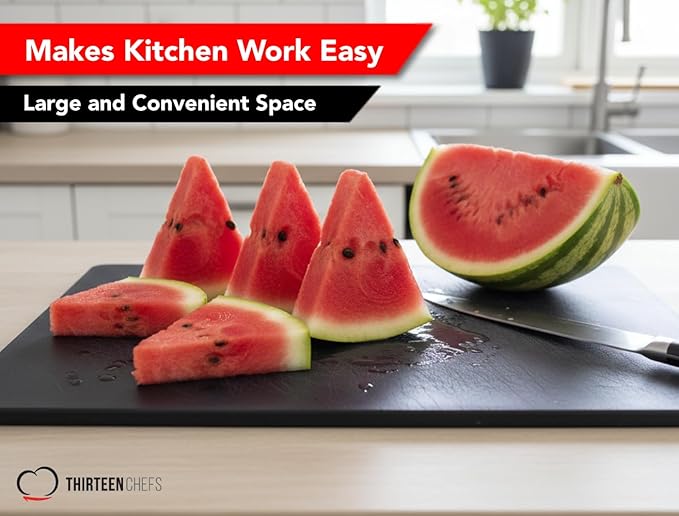 Black Plastic Cutting Board - 18 x 12 Inch Large, 1/2" Thick HDPP Poly for Restaurants and Commercial Kitchens, NSF Stamped - Image 5