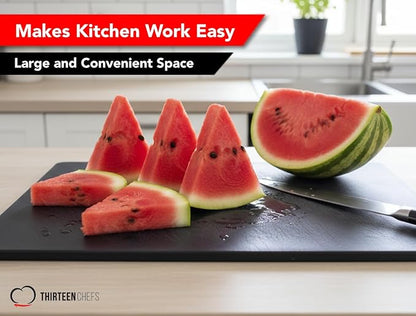 Black Plastic Cutting Board - 18 x 12 Inch Large, 1/2" Thick HDPP Poly for Restaurants and Commercial Kitchens, NSF Stamped - Image 5