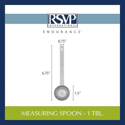 RSVP International Endurance Kitchen Collection Open Stock Measuring Spoon, Stainless Steel, Dishwasher Safe, 1-Tablespoon - Image 7