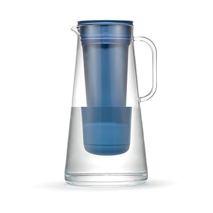 LifeStraw Home – Water Filter Pitcher, 10-Cup, Stormy Blue, BPA Free Designed for Everyday Protection Against Bacteria, parasites, microplastics, Lead, Mercury, PFAS and a Variety of Chemicals by LifeStraw