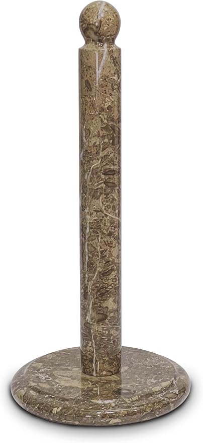 Handmade Fossil Grey Marble Paper Towel Holder – Natural Stone Stand with Subtle Fossil Patterns – Luxury Countertop Decor for Kitchen & Bathroom – Elegant Gift Idea
